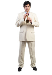 Businessman play fife