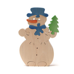 Wooden snowman puzzle