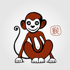 Fototapeta premium Chinese zodiac Monkey. 