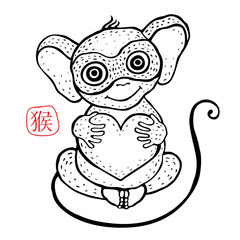 Chinese zodiac Monkey. 