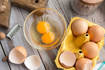 ingredients for the cake of cocoa