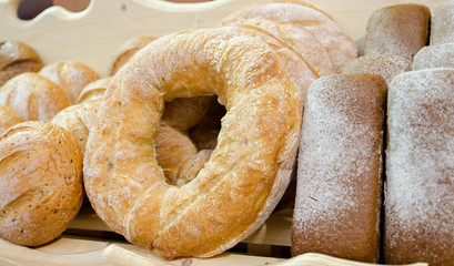 Fototapeta na wymiar shelf with fresh bread
