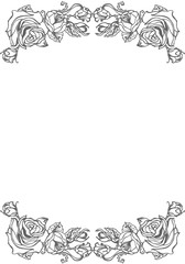 Illustration. Roses on a white background. Card.