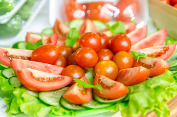 salad of cucumber and tomato