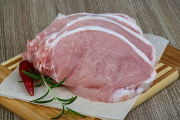 Raw pork steak