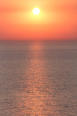 Golden sunset at the sea, summer romance. South resort.