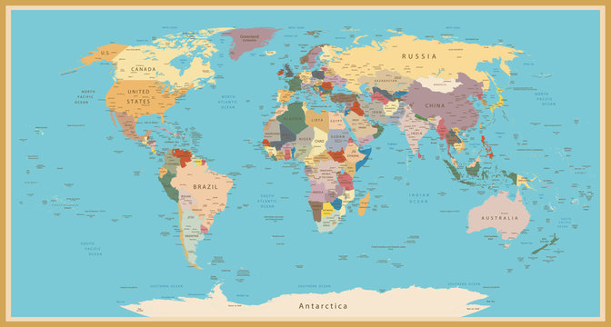 VINTAGE WORLD MAP