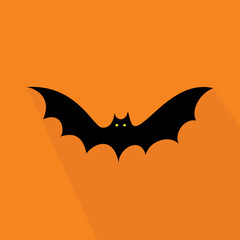  vector flat bat icon with long shadow