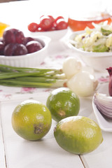 lime with colorful vegetables 