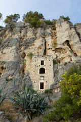 Fototapeta na wymiar A Renaissance hermitage built into a cave at the Marjan peninsula in Split, Croatia.