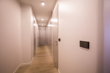 Long corridor in office building