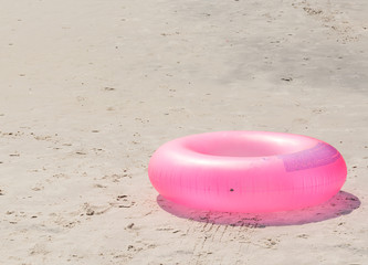 swim ring on beach