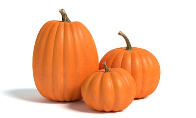 3d illustration of pumpkins