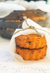 Sweet pumpkin cakes with raisin