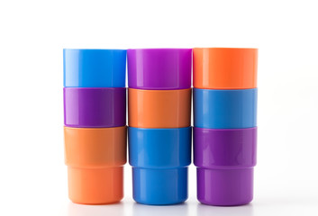 plastic glass on white background