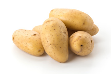 fresh potato on white background