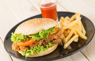 crispy chicken burger