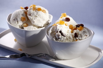 ice cream in a white bowl