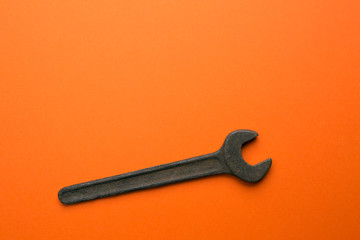 old tool on the orange background