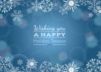 Holiday greeting with snowflake background (vector)