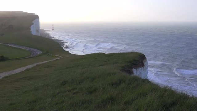 The White Cliffs of Dover near Beachy Head in Southern England.