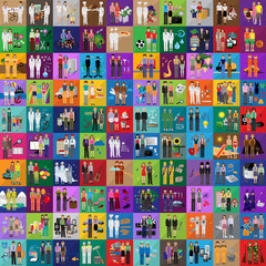 Obraz na płótnie Canvas Flat People - Different Occupation Set. Collection Of Colorful Icons