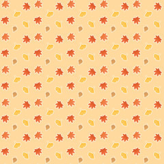 シンプルな紅葉柄　シームレスパターン