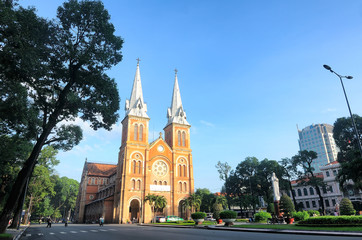 Fototapeta na wymiar Saigon Notre-Dame Basilica in Ho Chi Minh City, Vietnam