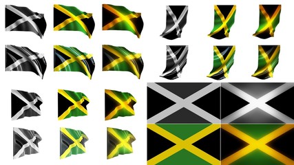 jamaica flags waving styles small size set