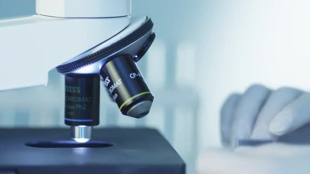 Using Microscope in Laboratory