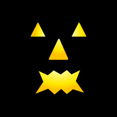 Scary faces of Halloween pumpkin