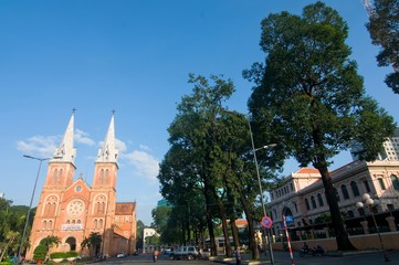 Naklejka premium Saigon Notre-Dame Basilica in Ho Chi Minh City, Vietnam