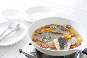 白身魚のオイル焼き