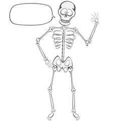 Skeleton Buddy - A funny skeleton standing and showing "ok" sign with a speech bubble (you can put your text on!)
