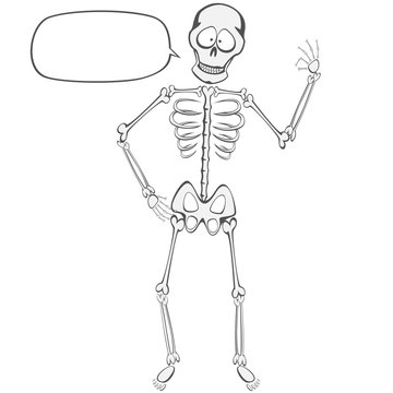 Skeleton Buddy - A funny skeleton standing and showing "ok" sign with a speech bubble (you can put your text on!)
