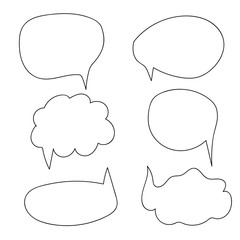 think bubble and talk bubble sketch drawing vector