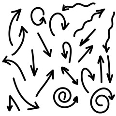 vector illustration of a set of arrows on a white background