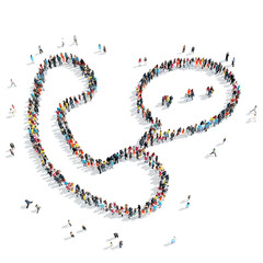 people  shape  handset cartoon