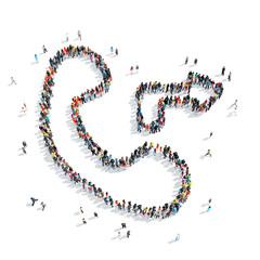 people  shape  handset cartoon