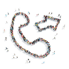 people  shape  handset cartoon