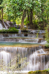Fototapeta na wymiar limestone waterfalls, Huay mae khamin