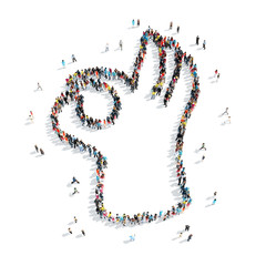 people shape  hand cartoon