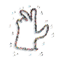 people shape  hand cartoon