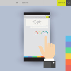 Flat vector collection of modern mobile phones elements.