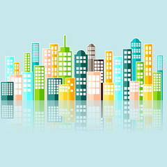 Colorful Abstract City Skyline Vector