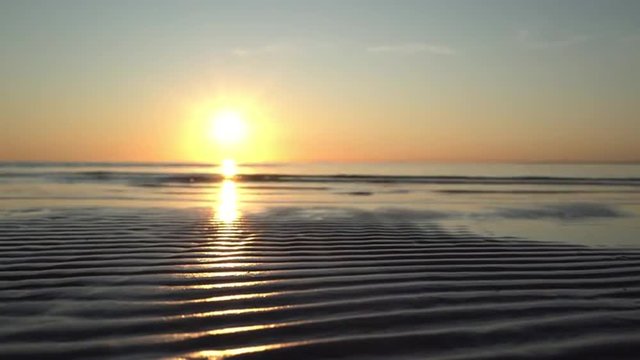 close up footage of baltic seacoast in sunset