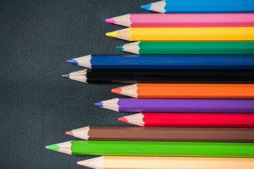 twelve colored pencils