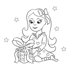 the girl with a gift. The coloring book