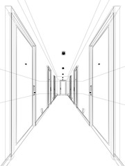 sketch design of interior hall