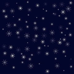 Stars on dark blue background, vector abstract illustration with stars.